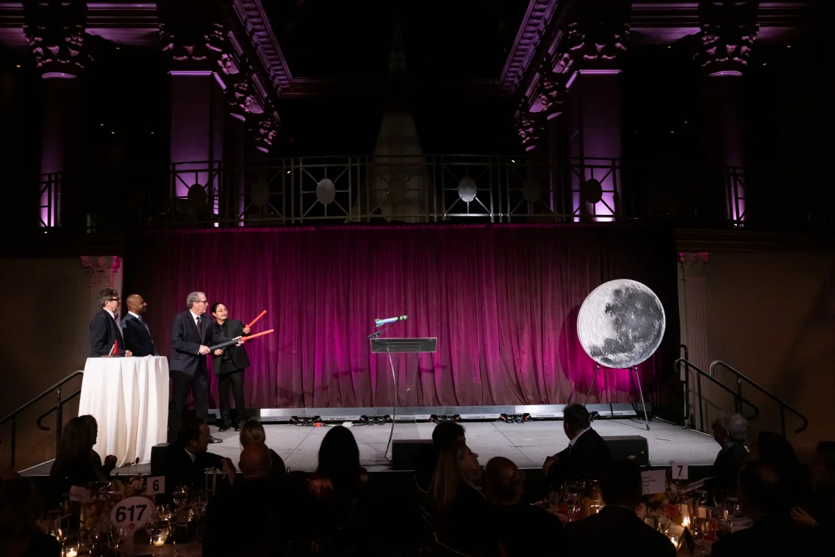 Speakers presenting on stage at NYSCI’s 2024 Celebrate Science and Inspiration Gala